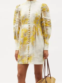 Zimmermann Botanica Wattle Linen Mini Dress Print Size 1 / Au 10 for rent on The Volte - image 2