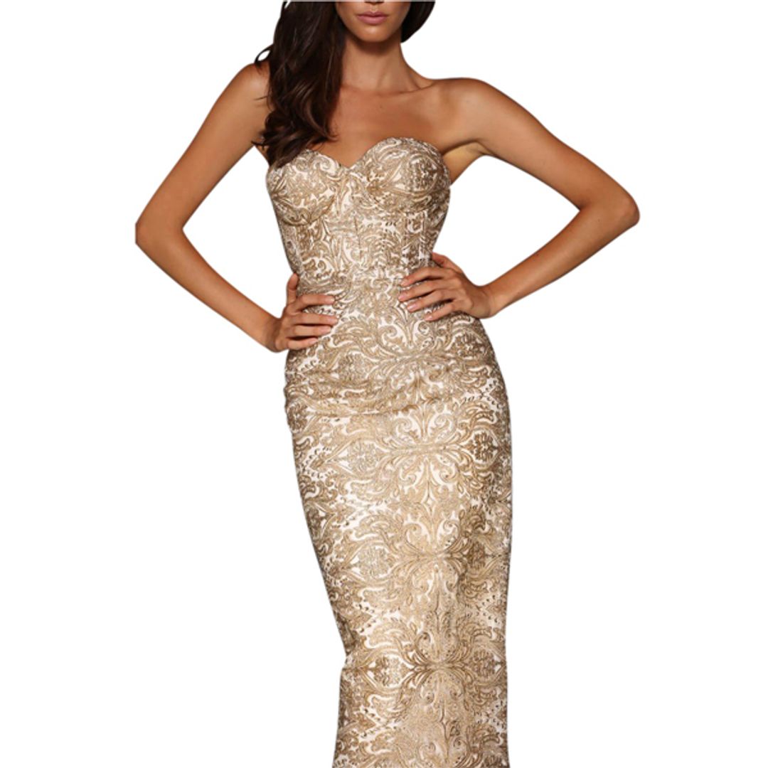 ELLE ZEITOUNE JAYCE GOLD SIZE 6 for rent on The Volte - main image