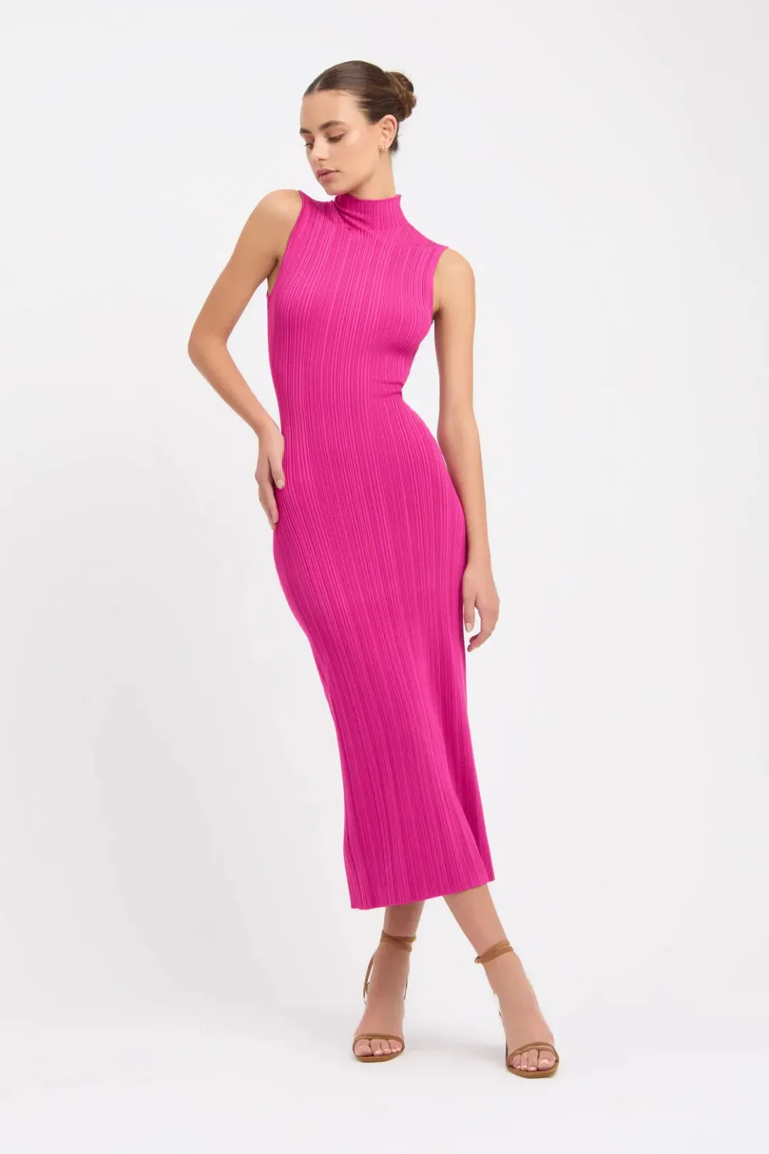 Kookai Raisa Funnel Midi Dress Pink Size 0/ Au 6 for rent on The Volte - main image