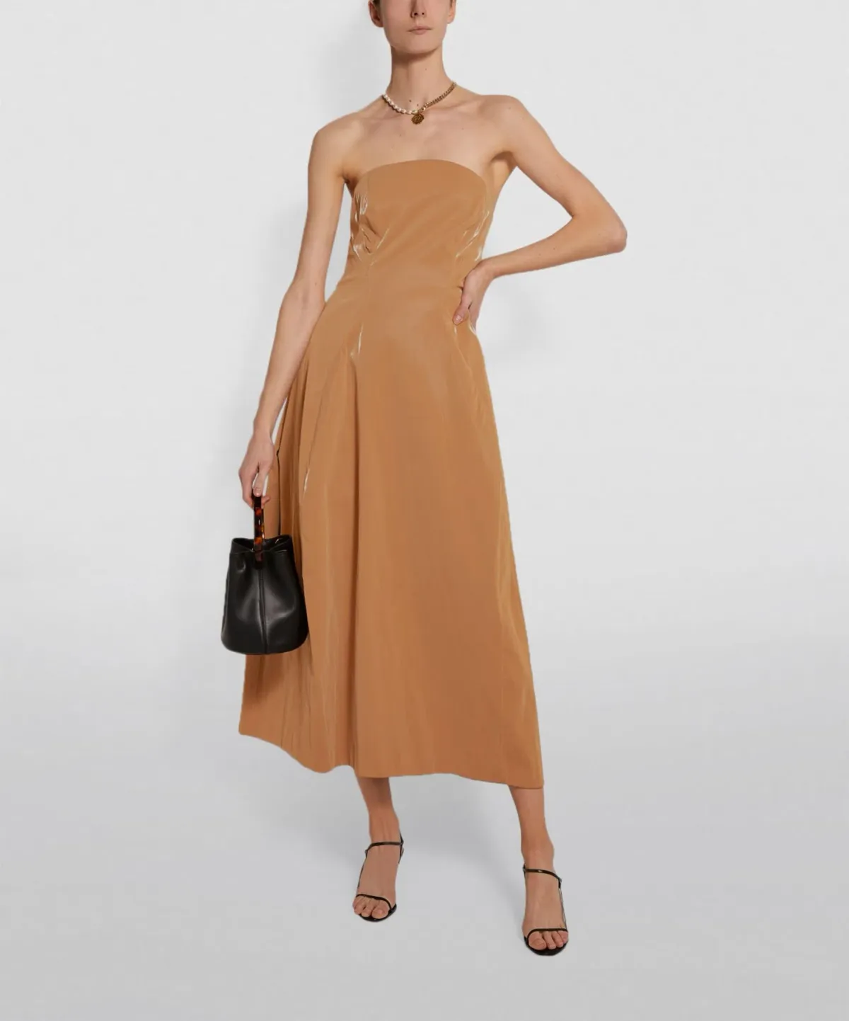 Camilla & Marc Alexie Midi Dress in Tan Size 8 for rent on The Volte - main image