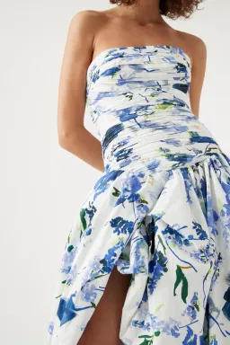 Aje Violette Bubble Hem Maxi Dress Lavenders of Provence Print Size 10 for rent on The Volte - image 3
