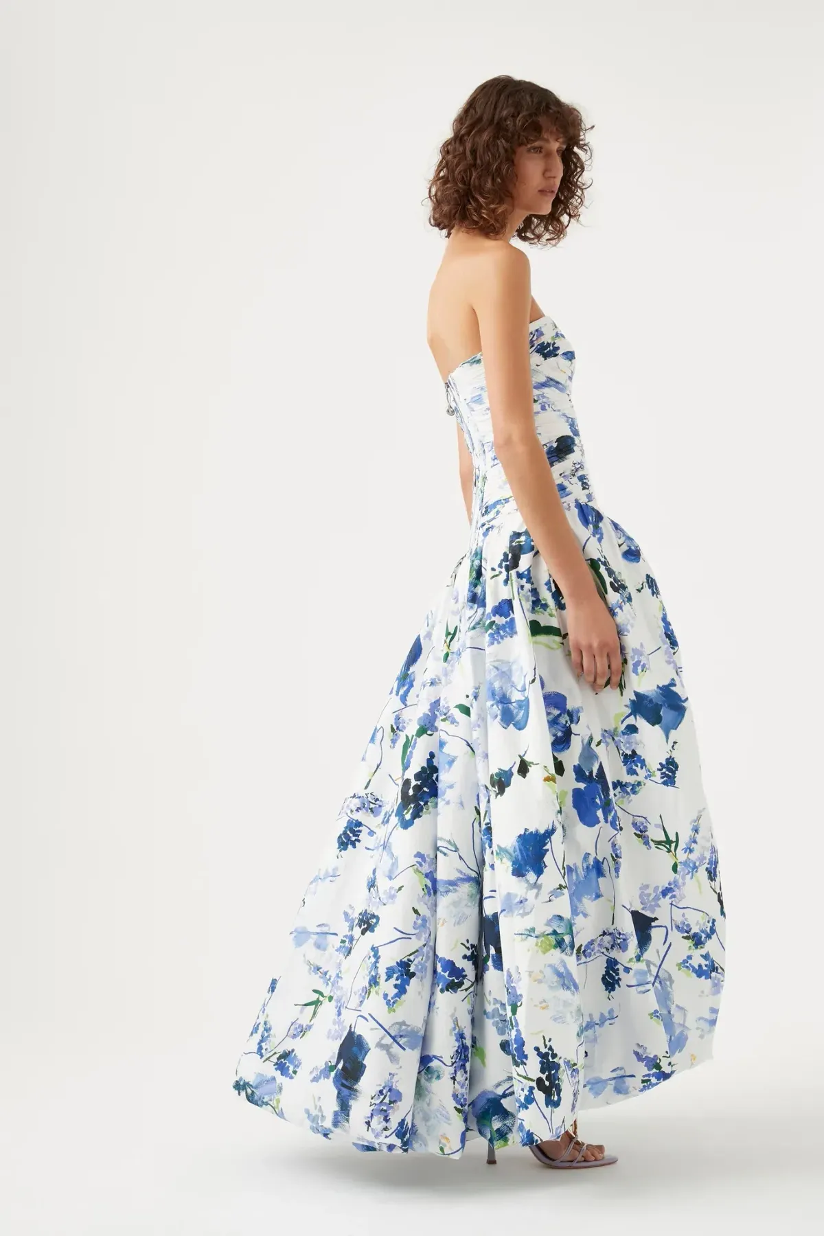 Aje Violette Bubble Hem Maxi Dress Lavenders of Provence Print Size 10 - Image 2