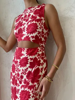 Sir the Label Cinta Cut Out Midi Dress Print Size 8 for rent on The Volte - image 2