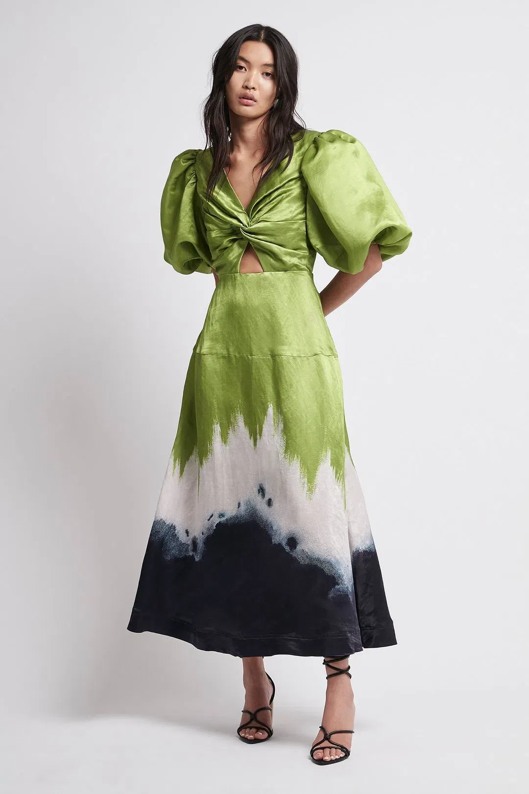 Aje Arcadian knot Dress Ombre Ink Size 6 for rent on The Volte - main image