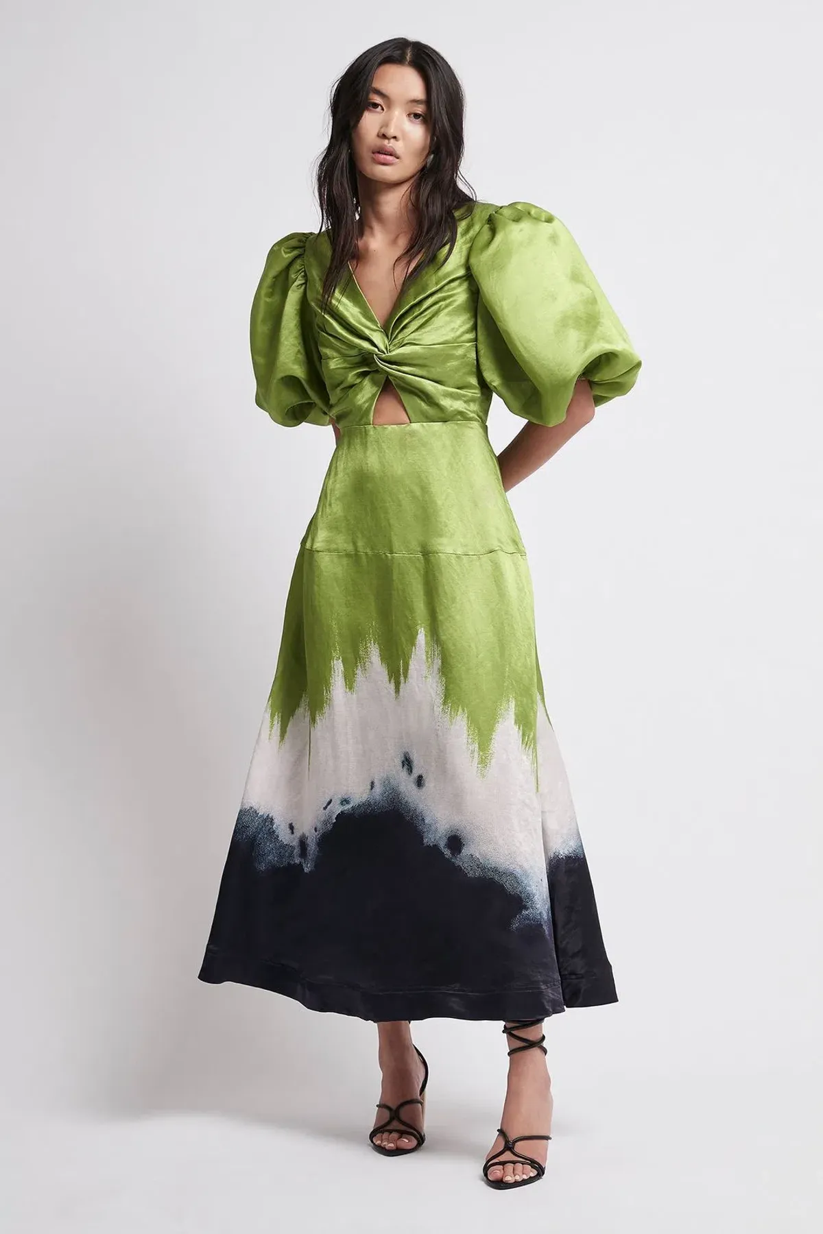 Aje Arcadian knot Dress Ombre Ink Size 6 for rent on The Volte - main image