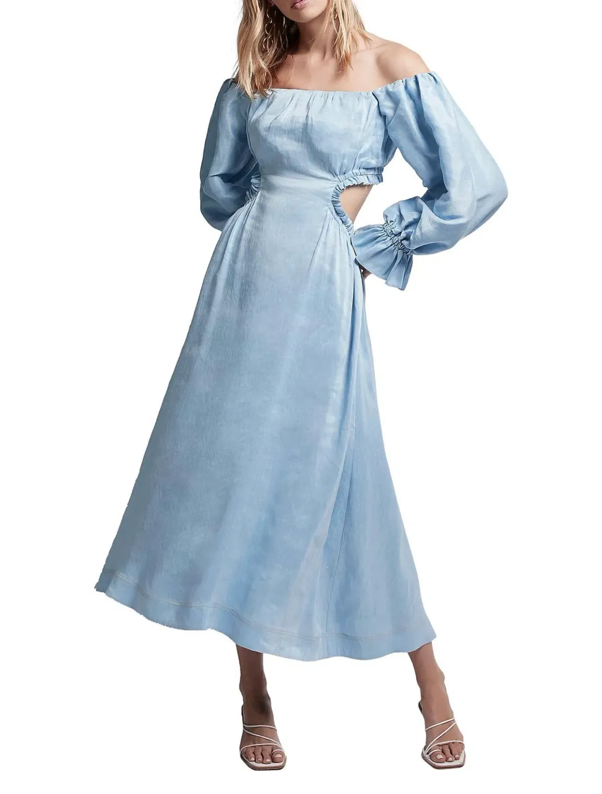 Aje Overture Blouson Midi Dress Blue Size 6 - Image 1