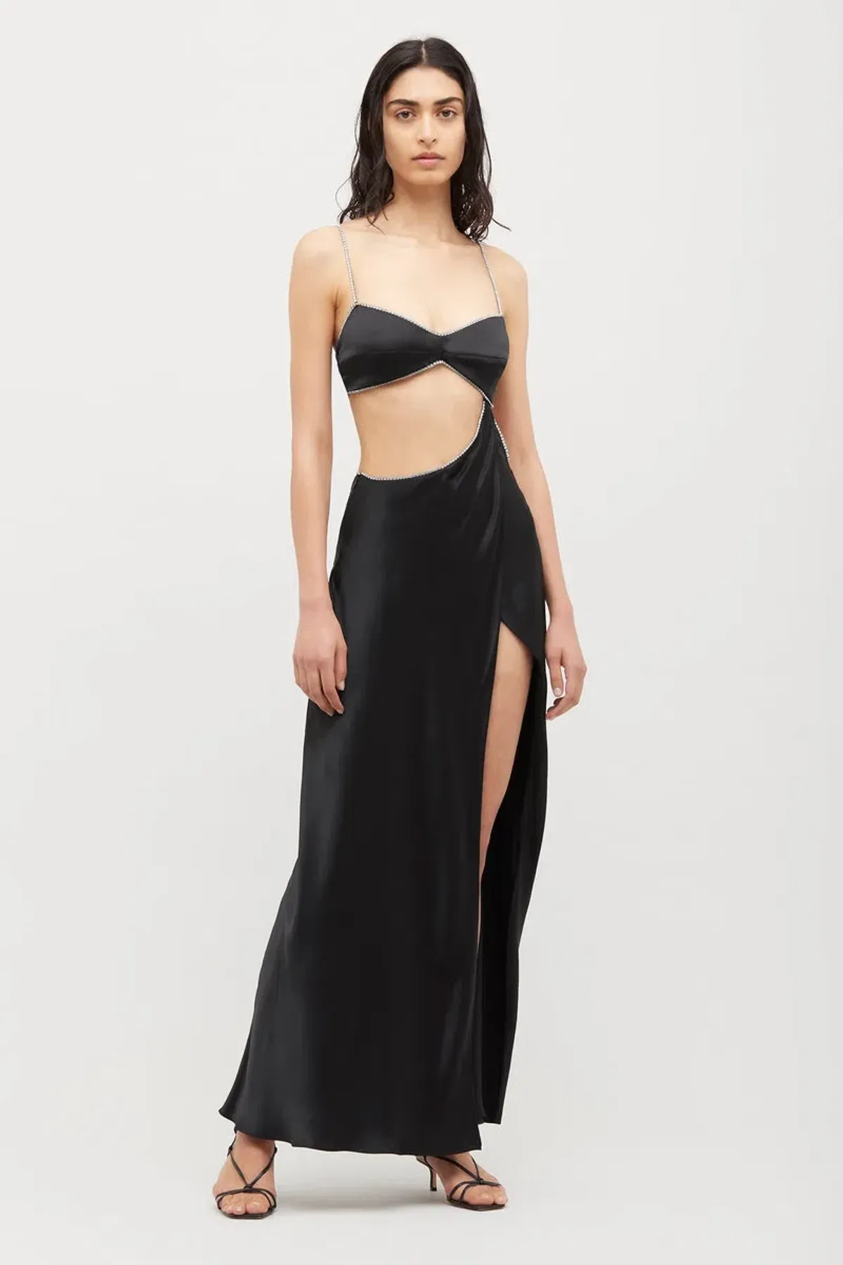 Michael Lo Sordo Symic Crystalline Luna Maxi Dress Black Size XS / Au 6 - Image 3
