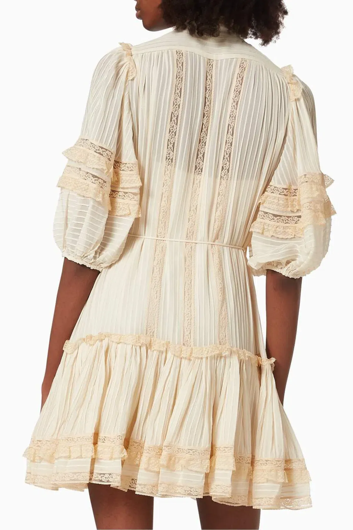 Zimmermann Concert Pintucked Mini Dress Cream Size 0/AU 8 - Image 2