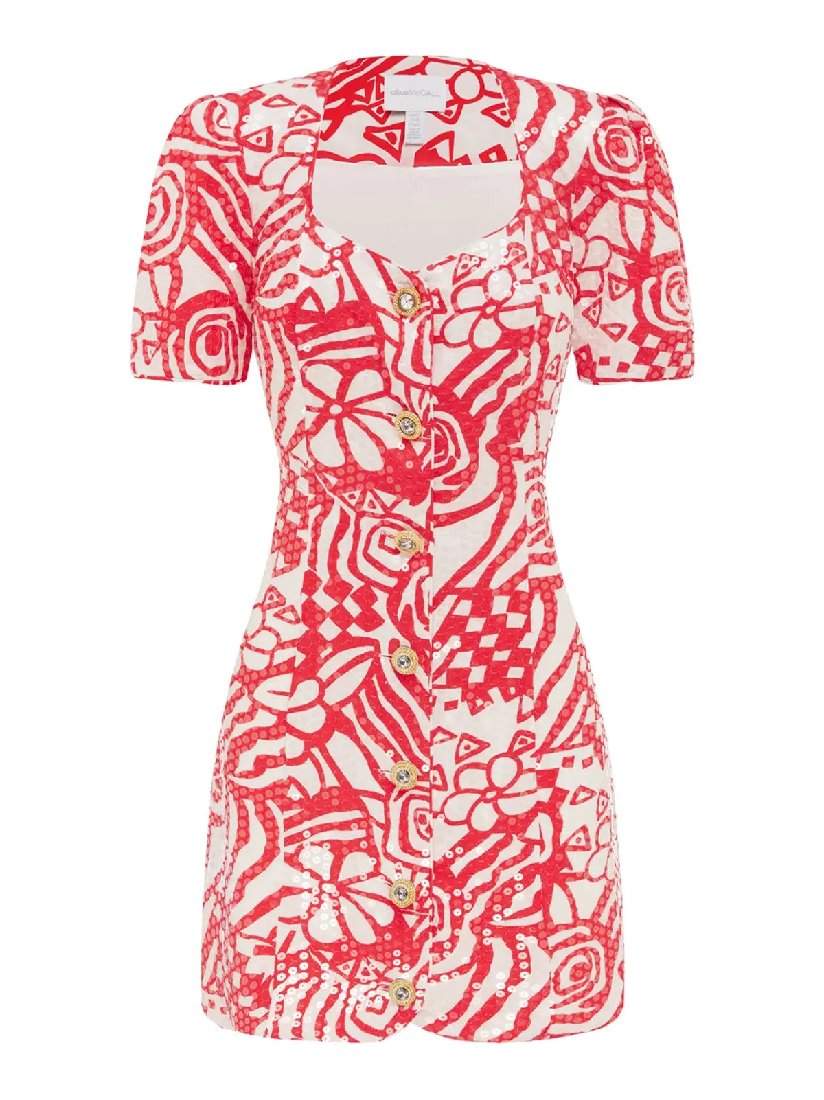 Alice McCall Daisy Daze Mini Dress Salsa Red Size S / Au 8 - Image 7