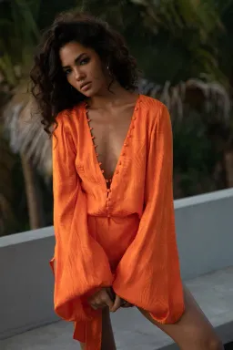 Rat & Boa Harlequin Mini Dress Orange Size XS / Au 6 for rent on The Volte - image 1