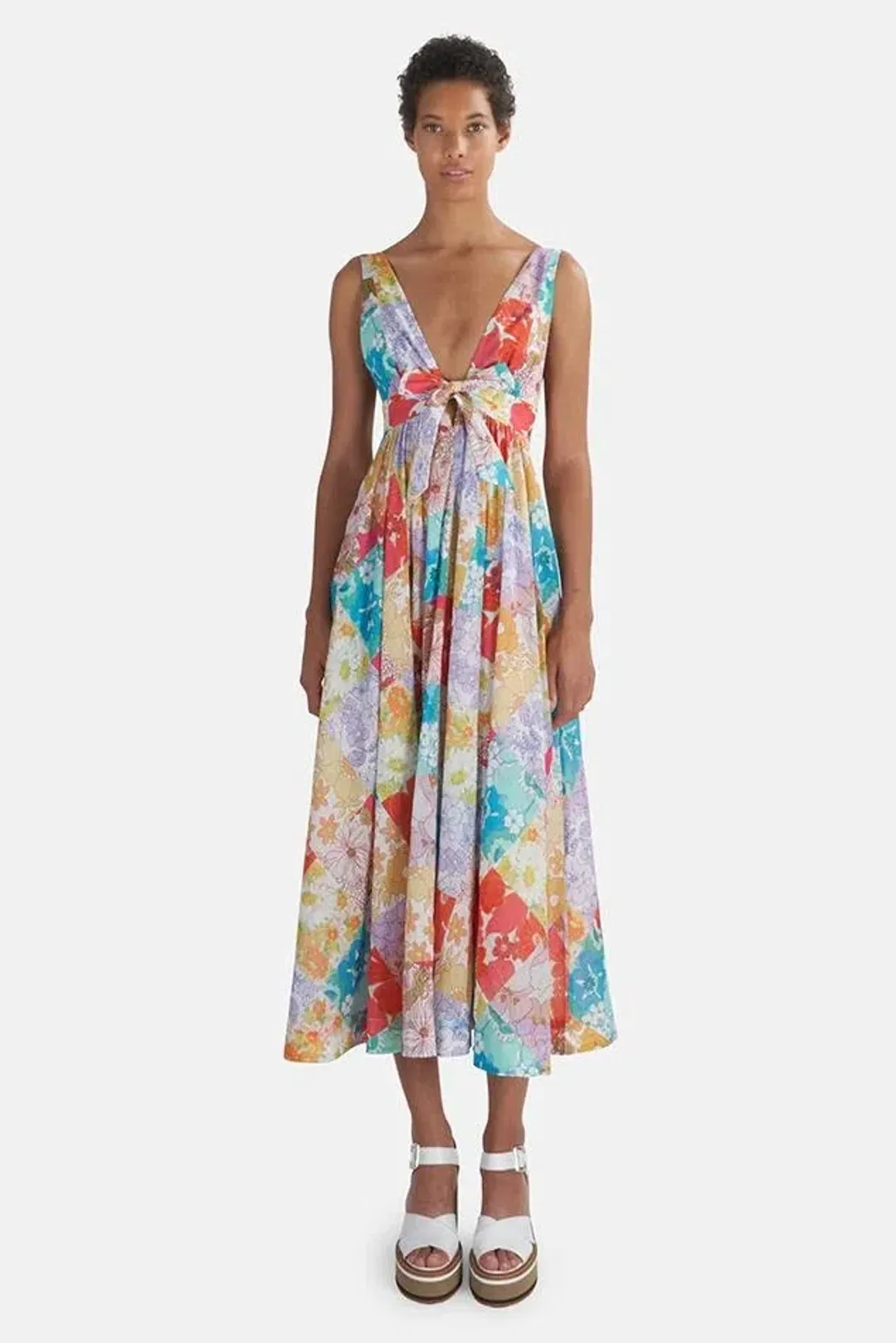 Zimmermann Bells Tie Front Long Dress Floral Size 1 / Au 10 for rent on The Volte - main image