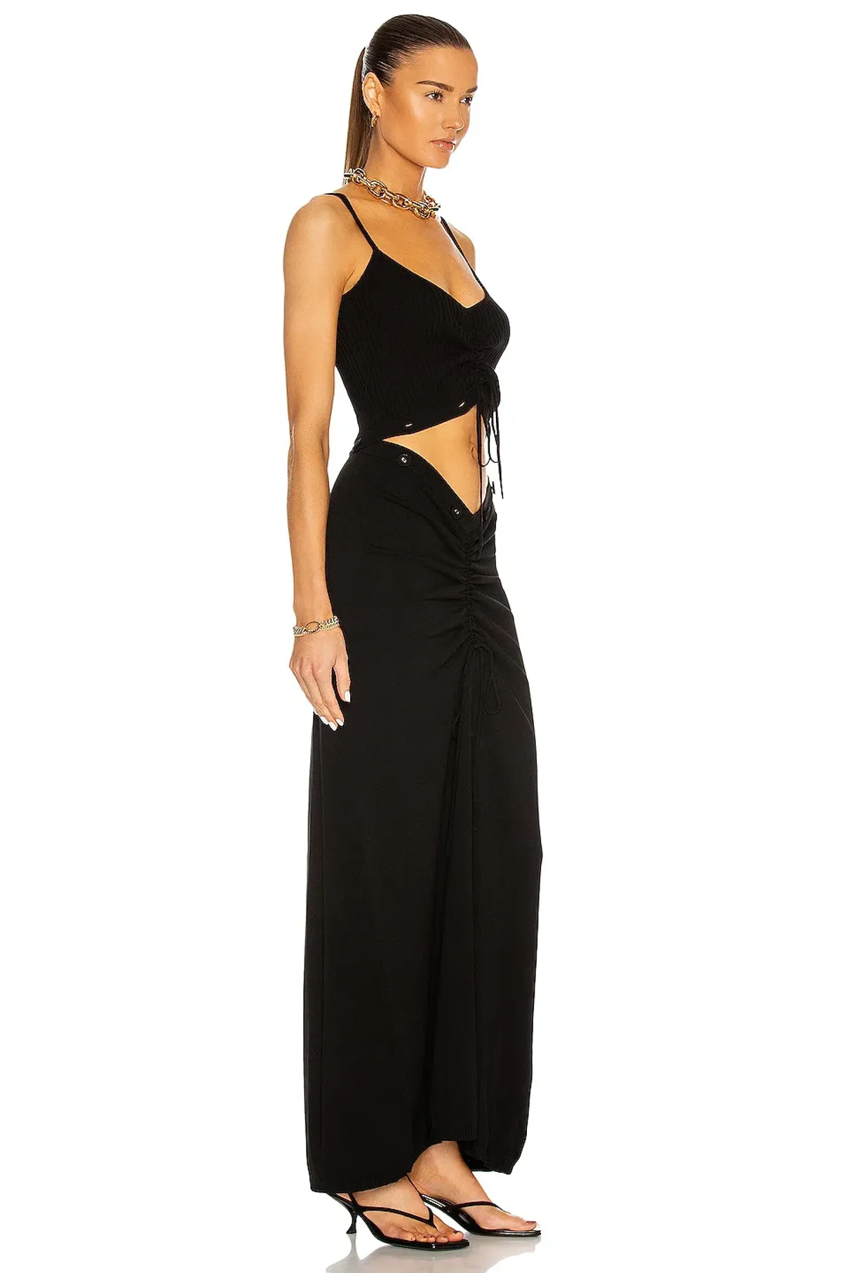 Christopher Esber Ruched Disconnect Cami Knit Dress Black Size 8 - Image 2