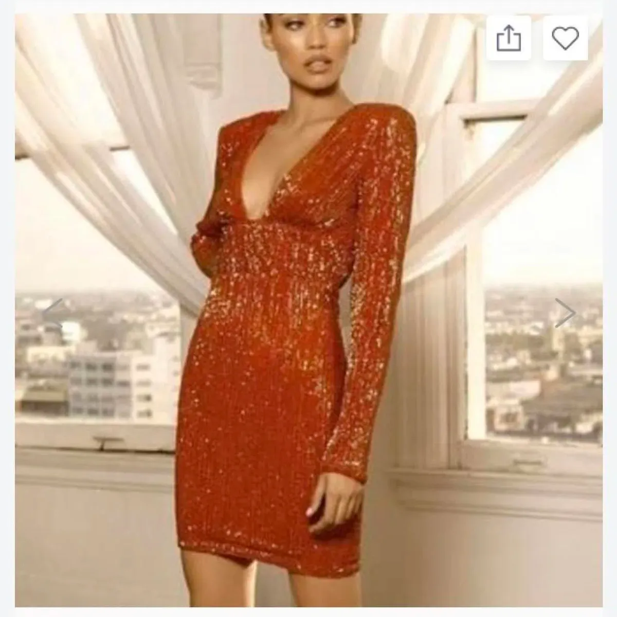 Abyss By Abby Virgo Mini Dress in Burnt Orange Size 8 for rent on The Volte - main image