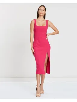 Bec & Bridge Hibiscus Midi Dress Magenta Pink Size AU 6 for rent on The Volte - image 1