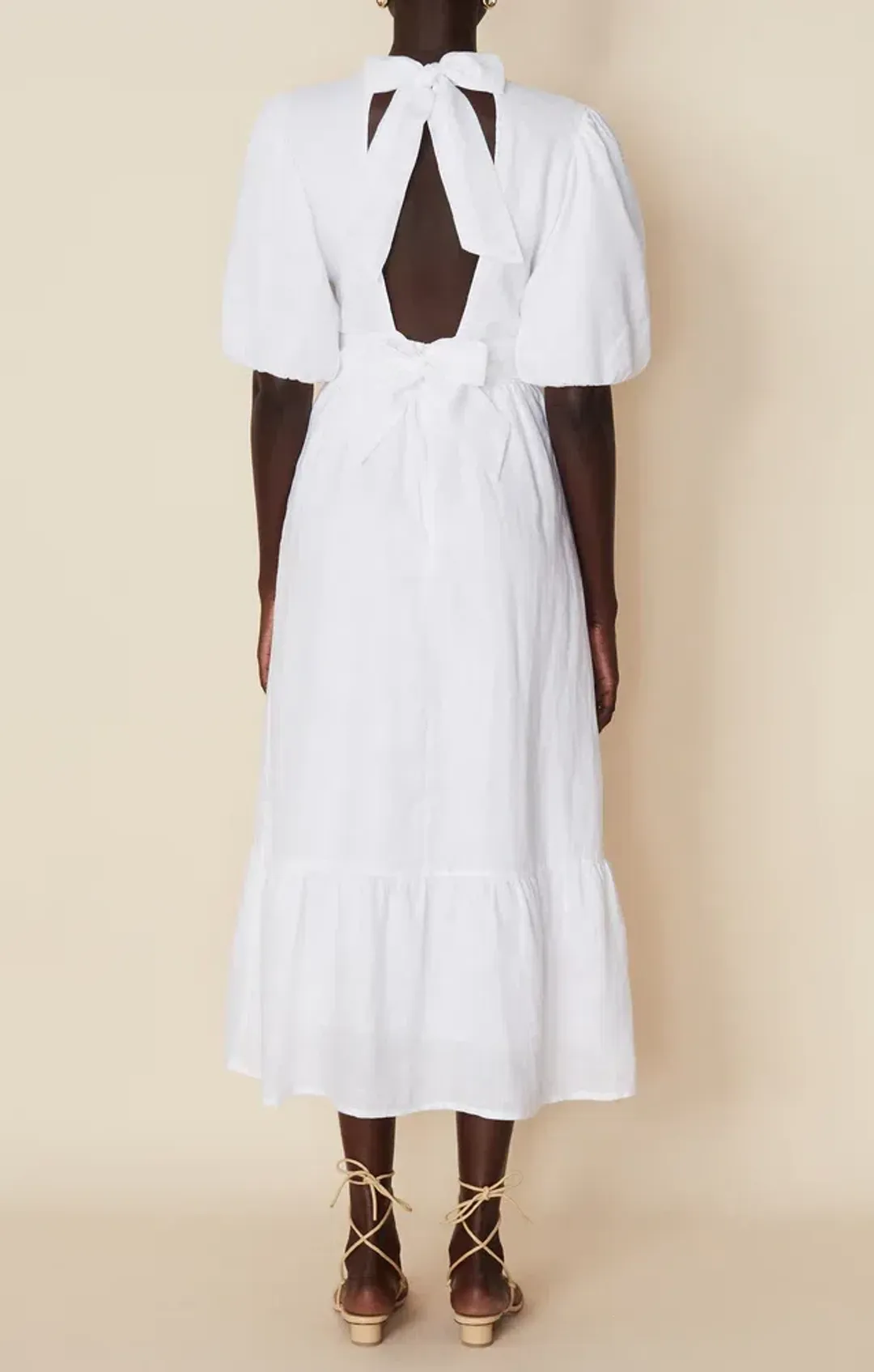 Faithfull The Brand Romilla Midi Dress White Size 14 for rent on The Volte - main image