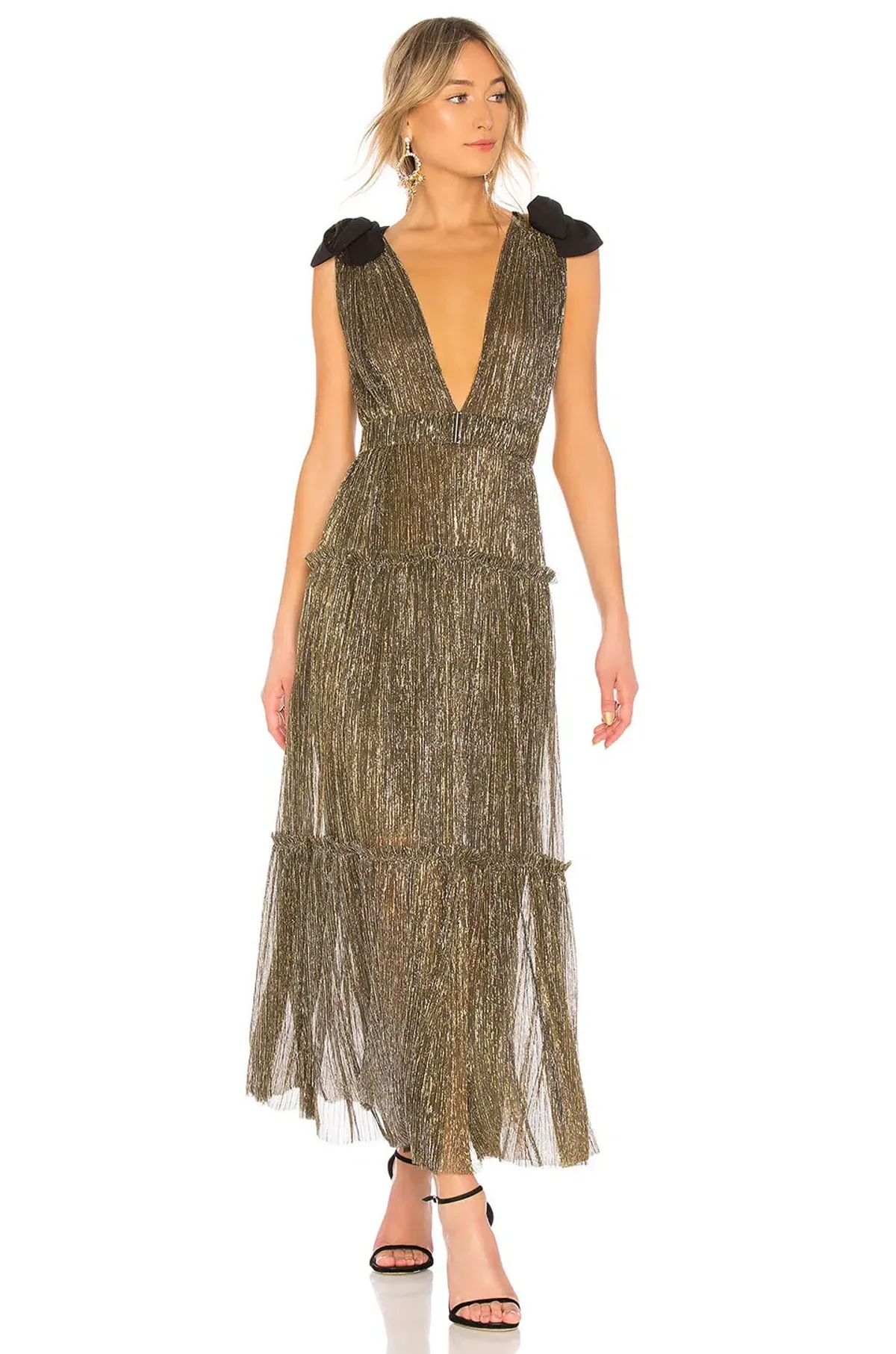 Sabina Musayev Ray Dress Gold Size 12 for rent on The Volte - main image