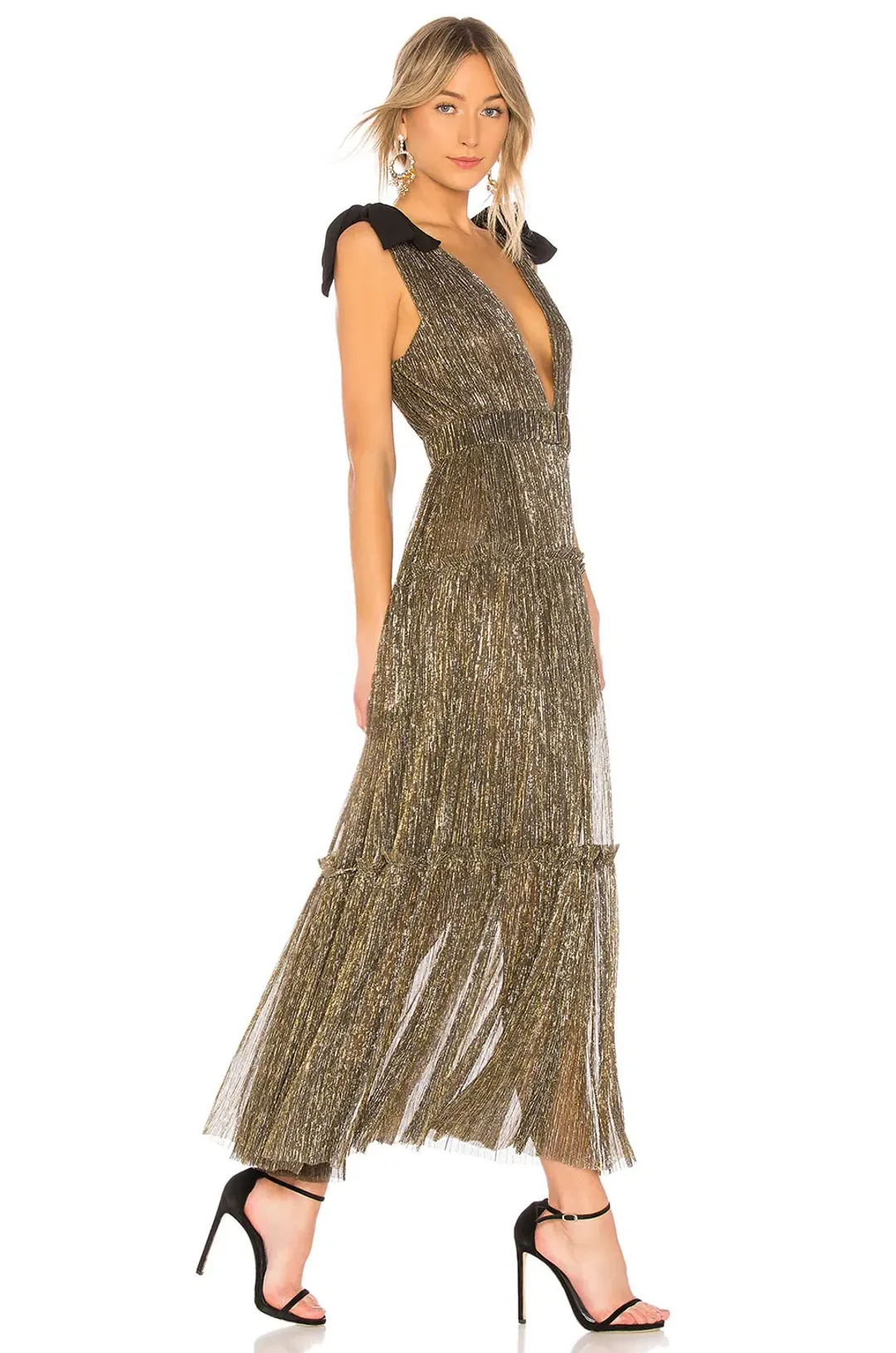Sabina Musayev Ray Dress Gold Size 12 for rent on The Volte - main image