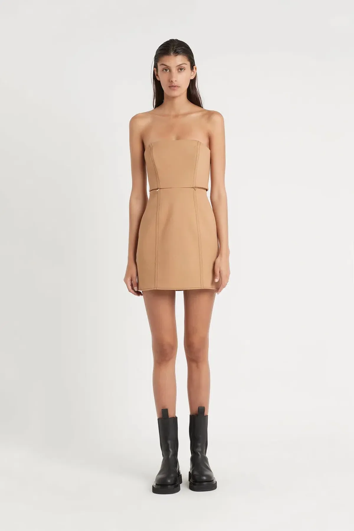 Sir The Label Andre Strapless Mini Dress Camel Size 0 / Au 6 - Image 1