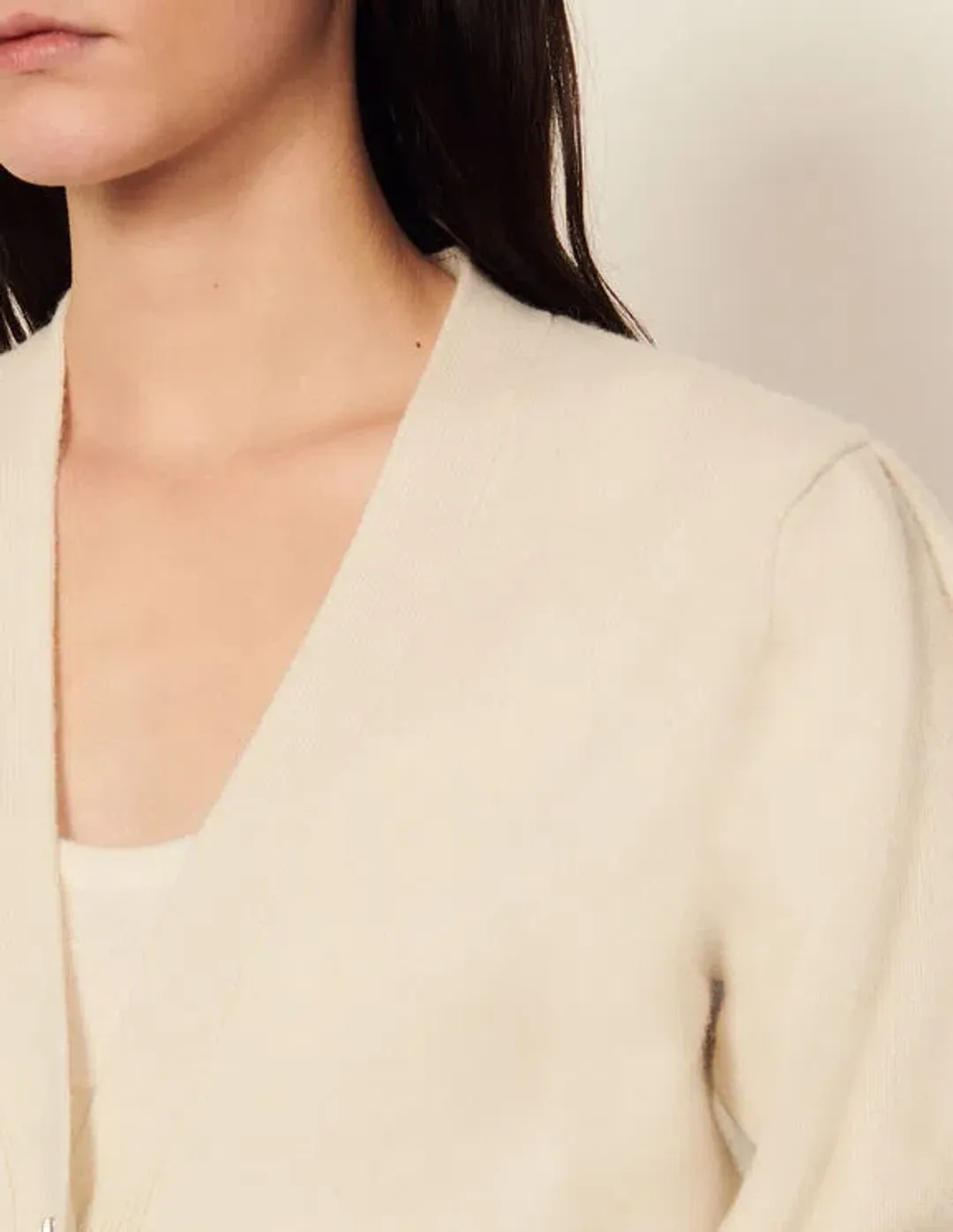 Sandro Wool Cardigan Ecru Size 1 for rent on The Volte - main image
