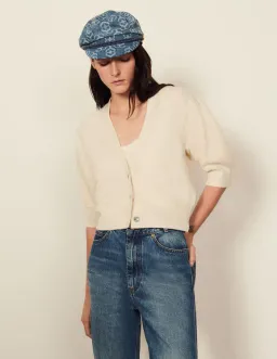 Sandro Wool Cardigan Ecru Size 1 for rent on The Volte - image 1