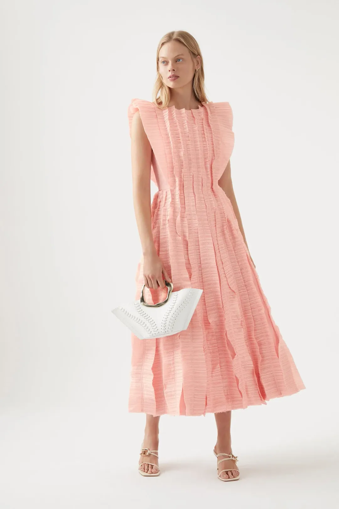 AJE - Hybrid Midi Dress Rose Pink - Size AU 12 for rent on The Volte - main image