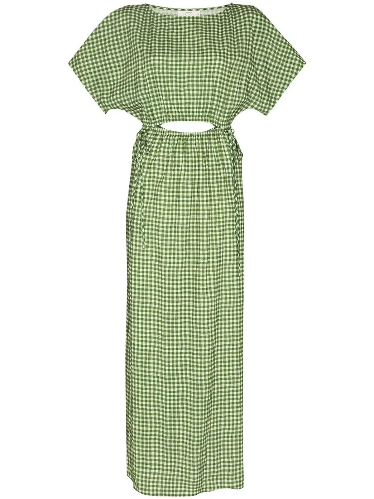 Peony Picnic After Swim Gingham-check Maxi Dress Green Size 10 - Image 5