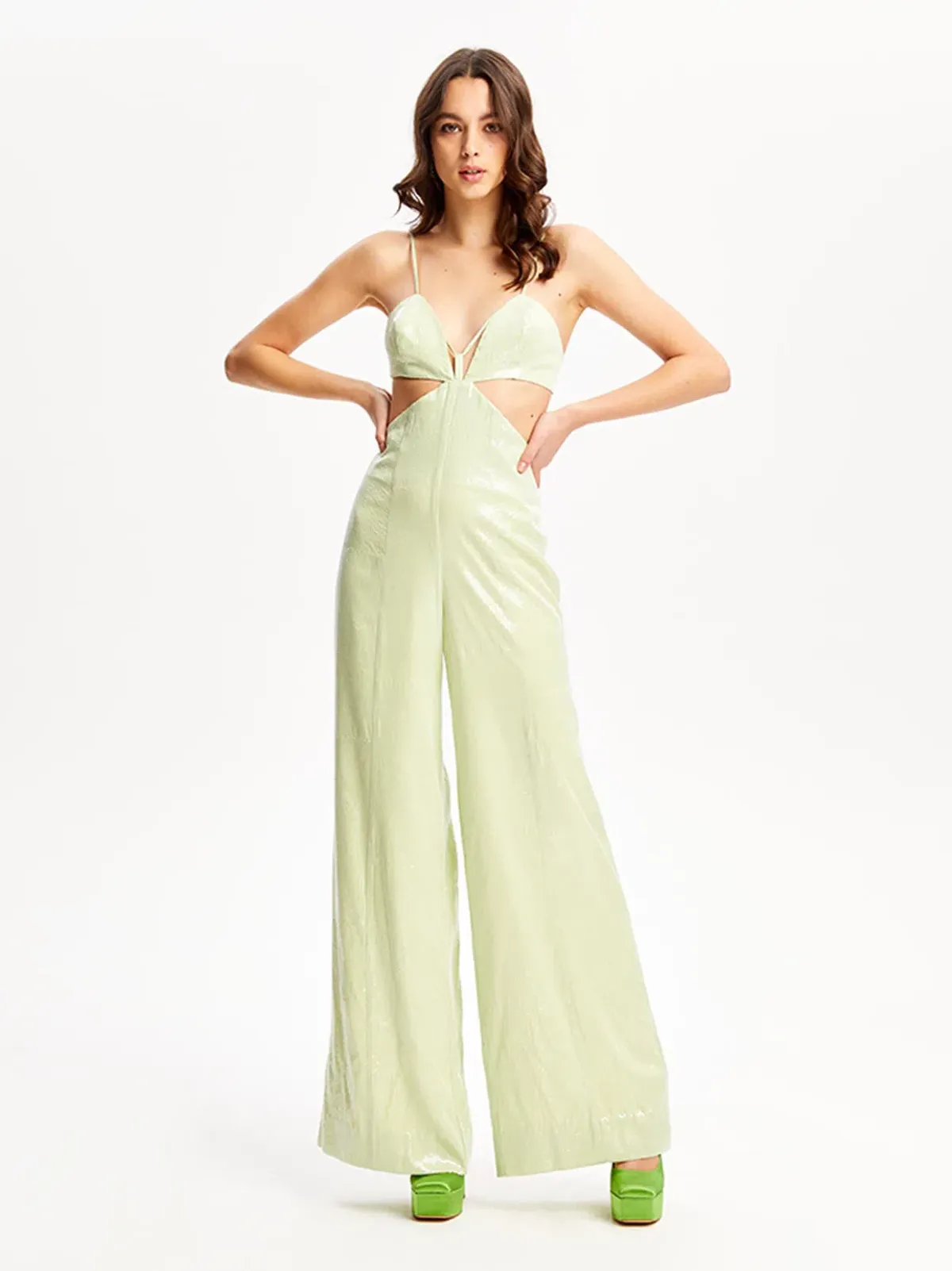 Alice McCall Night Sky Jumpsuit Lime Cream Size 10 - Image 2