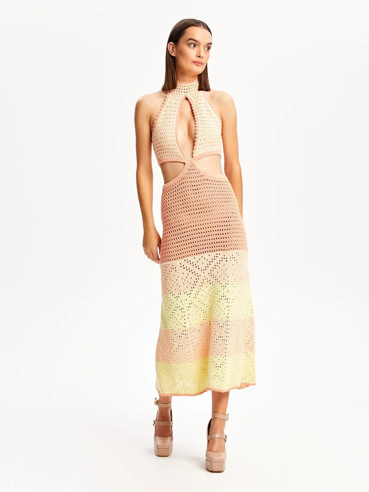 Alice McCall Salty Kisses Midi Dress Tea Rose Pink Size 14 / XL for rent on The Volte - main image