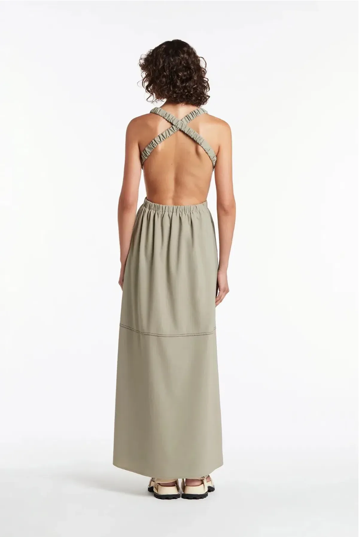 Sir the Label Adrien Cross Back Dress Sage Size 1 / Au 8 - Image 3