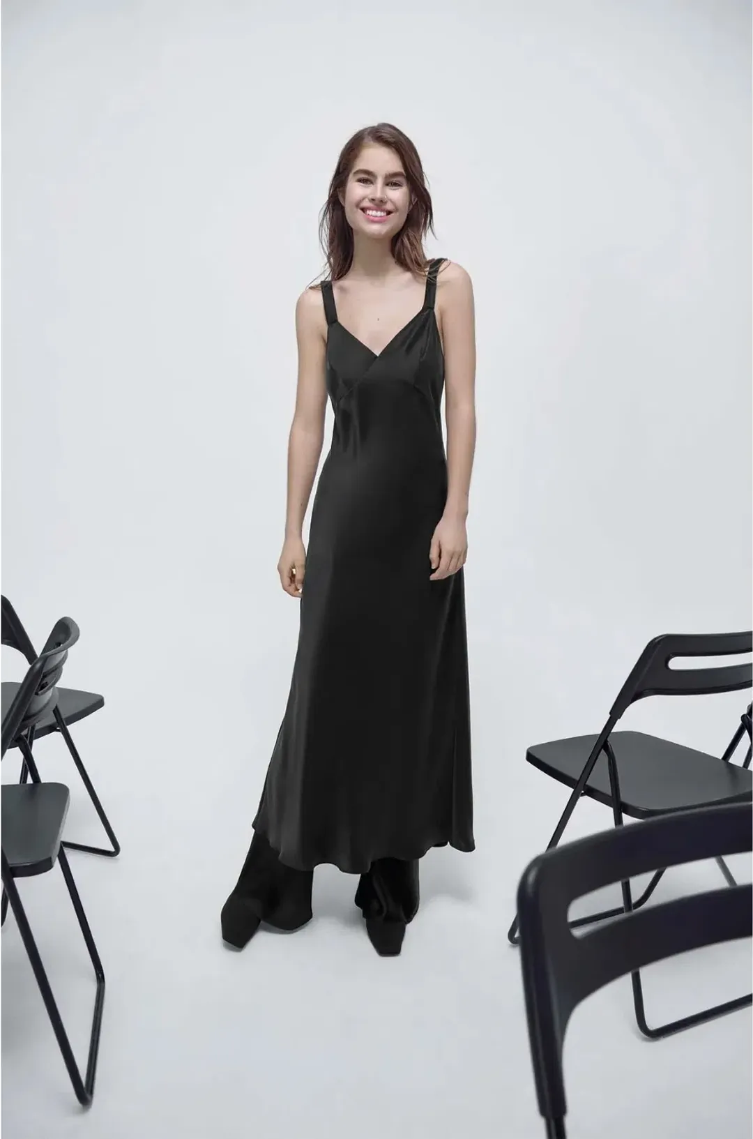Silk Laundry Deco Ruched Dress Black Size M / Au 10 for rent on The Volte - main image
