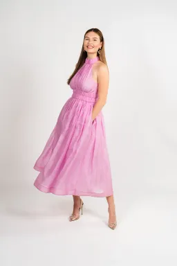 Zimmermann The Prima Halter Midi Dress in Persimmon Size 16 for rent on The Volte - image 3