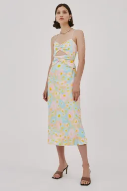 C/MEO Collective Contempo Short Sleeve Dress Butter Blurred Floral Size XXS / Au 4 for rent on The Volte - image 1