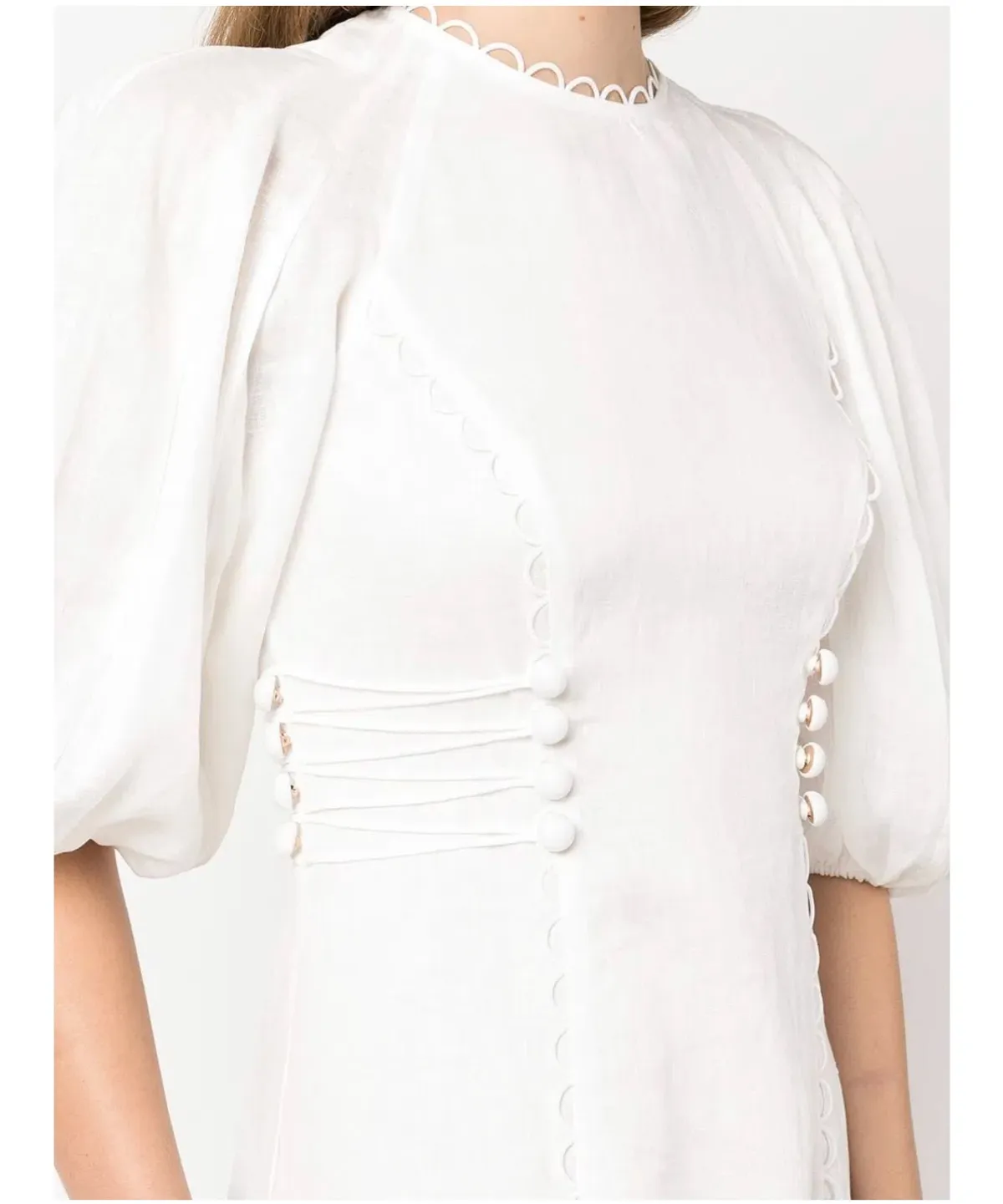 Zimmermann Rosa Laced Midi Dress White Size 0 / Au 8 - Image 4