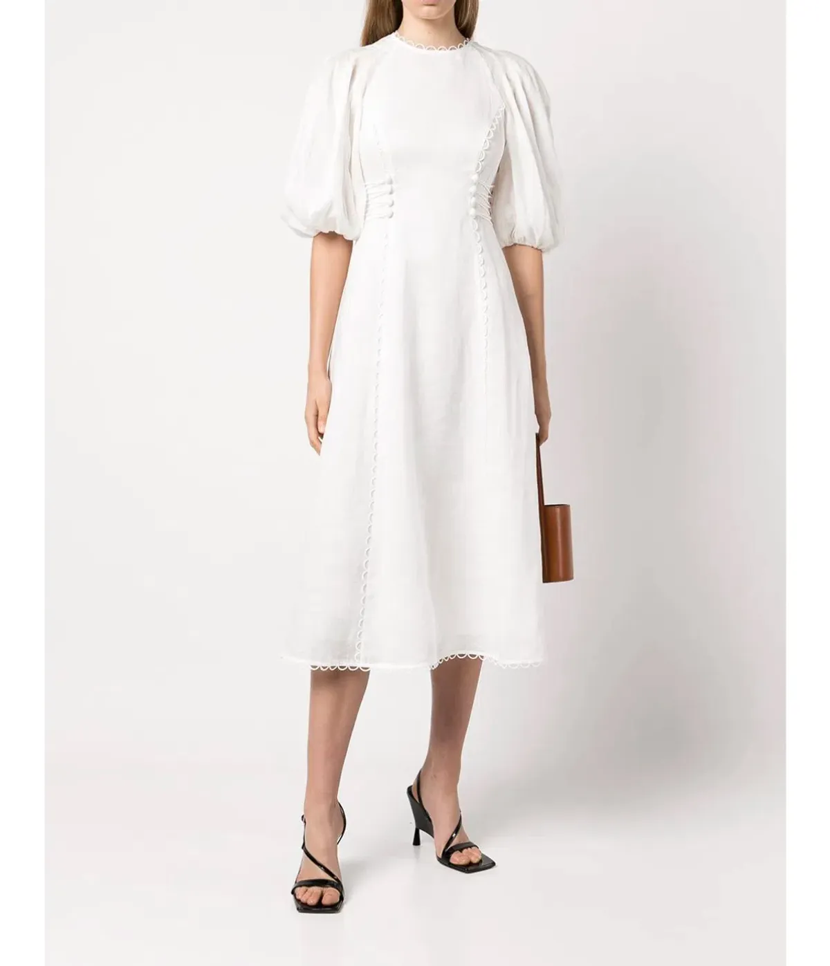 Zimmermann Rosa Laced Midi Dress White Size 0 / Au 8 - Image 1