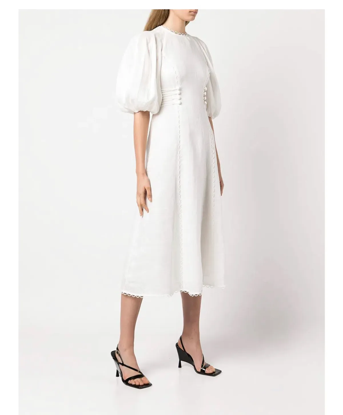Zimmermann Rosa Laced Midi Dress White Size 0 / Au 8 - Image 2