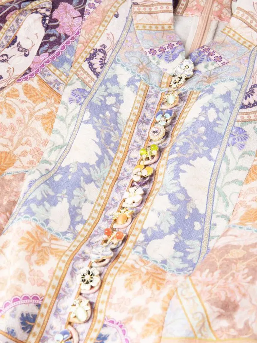Zimmermann The Kaleidoscope Buttoned Mini in Multi Swirl Floral Size 4/Au 16 for rent on The Volte - main image