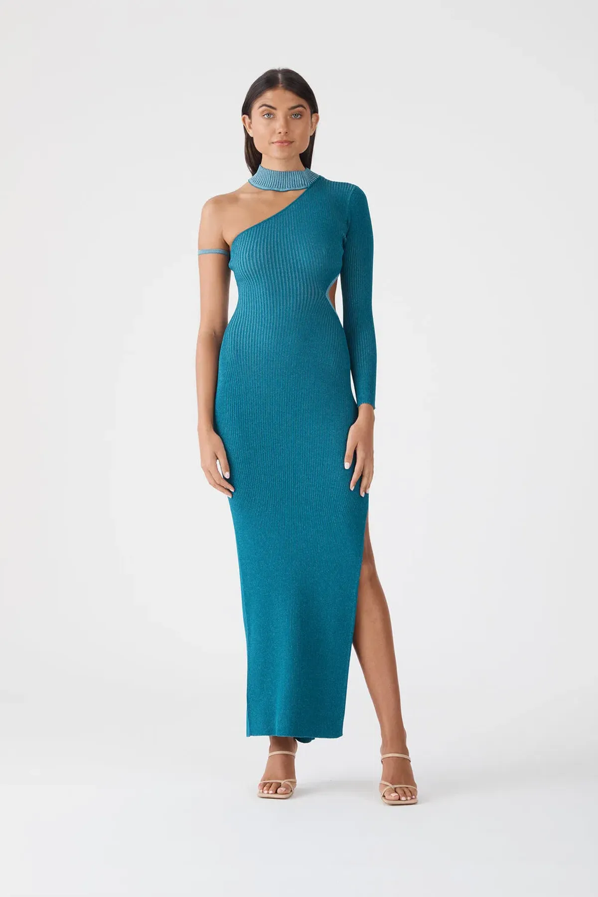 San Sloane Onix Metallic Knit Dress for rent on The Volte - main image