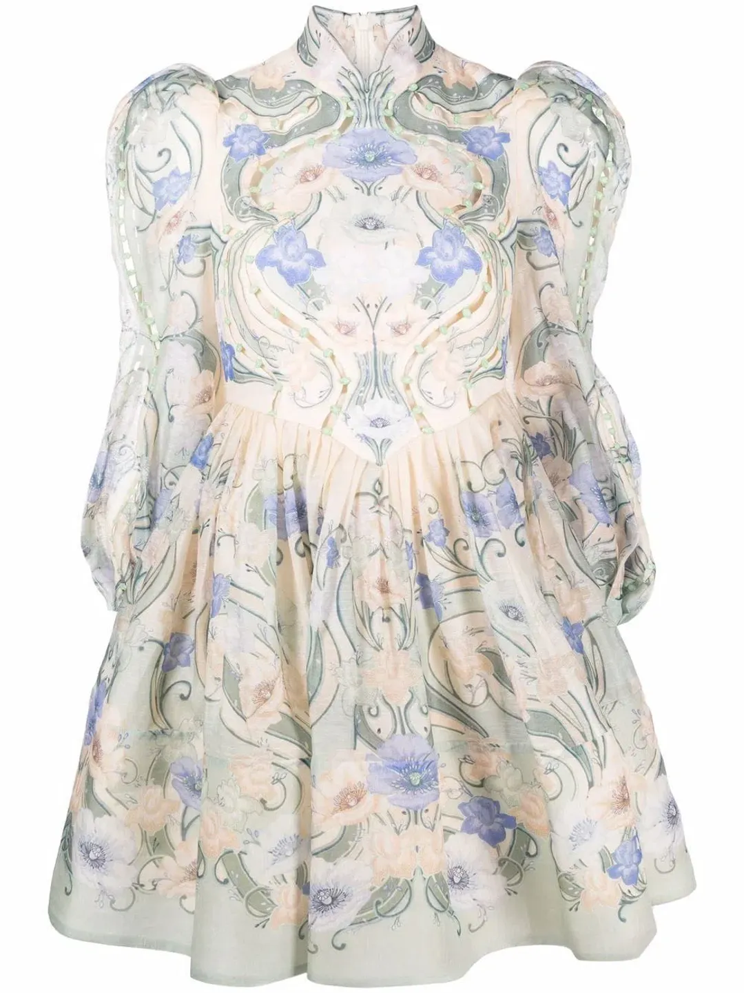 Zimmermann Rhythm Poppy Mini Dress Sage Noveau Size 0/Au 6 for rent on The Volte - main image