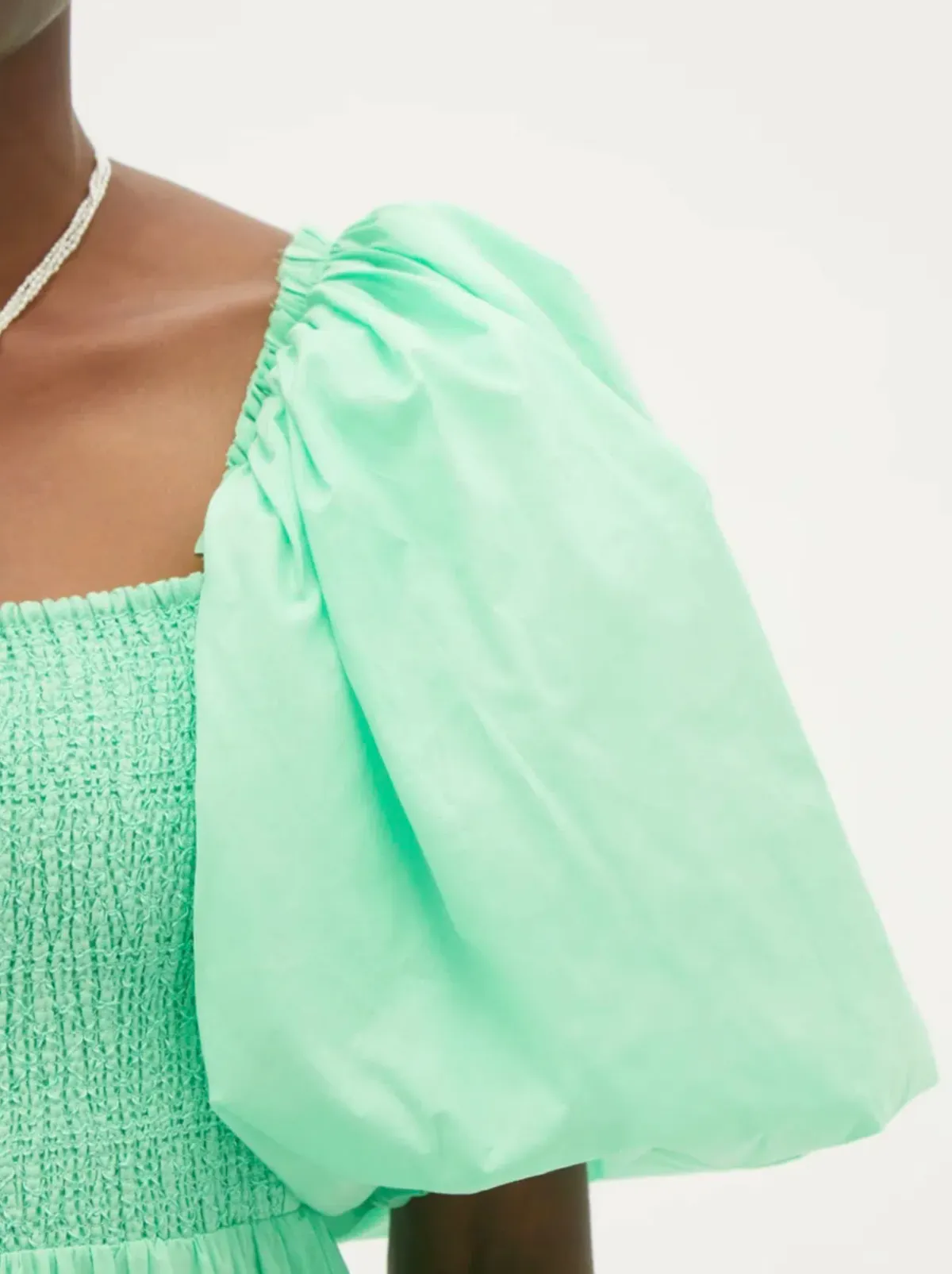 Aje Cherished Puff Sleeve Midi Dress Mint Green Size 8 - Image 3