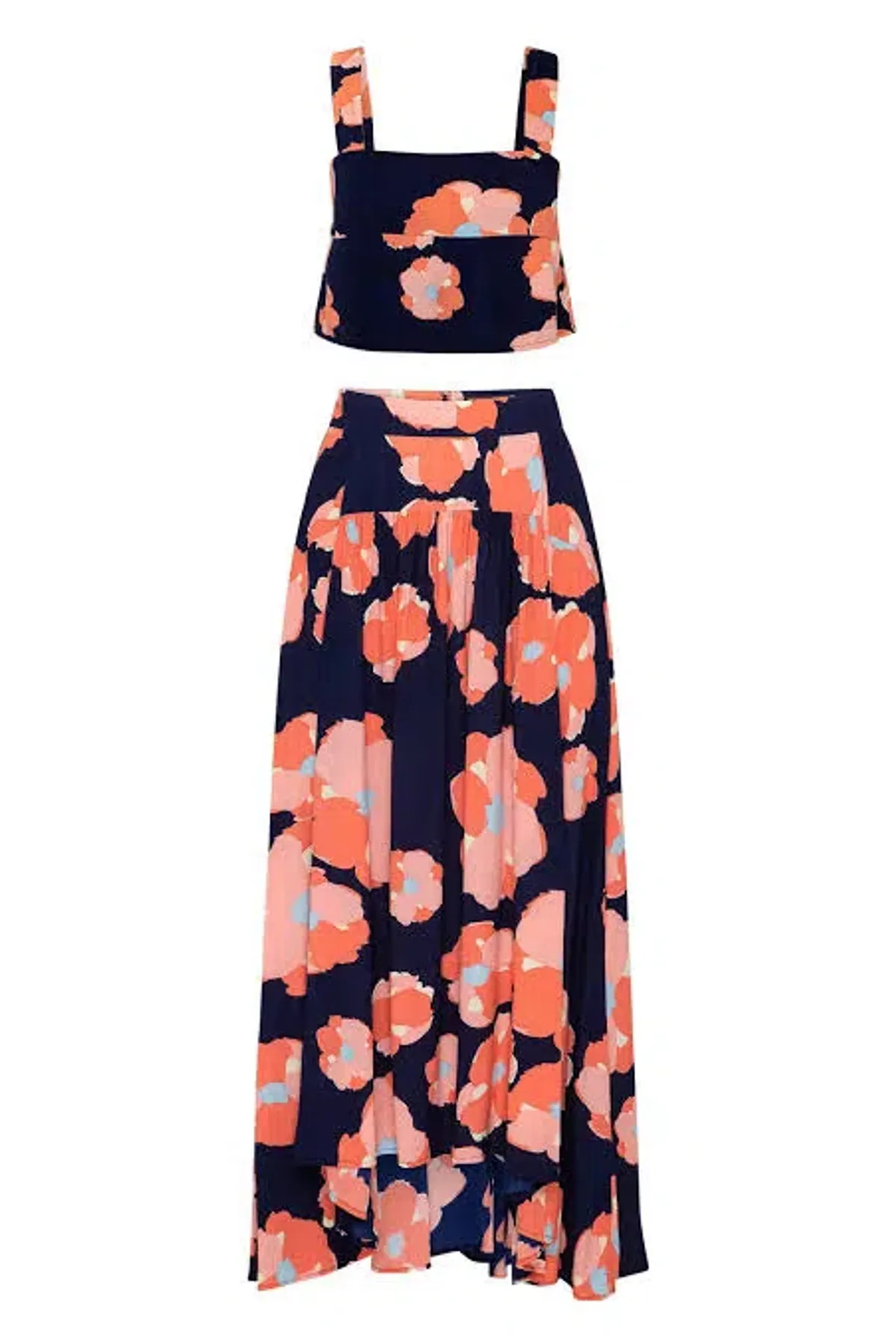Mister Zimi Betsy Crop & Midi Skirt Set Capri Floral Print Size 10 - Image 2
