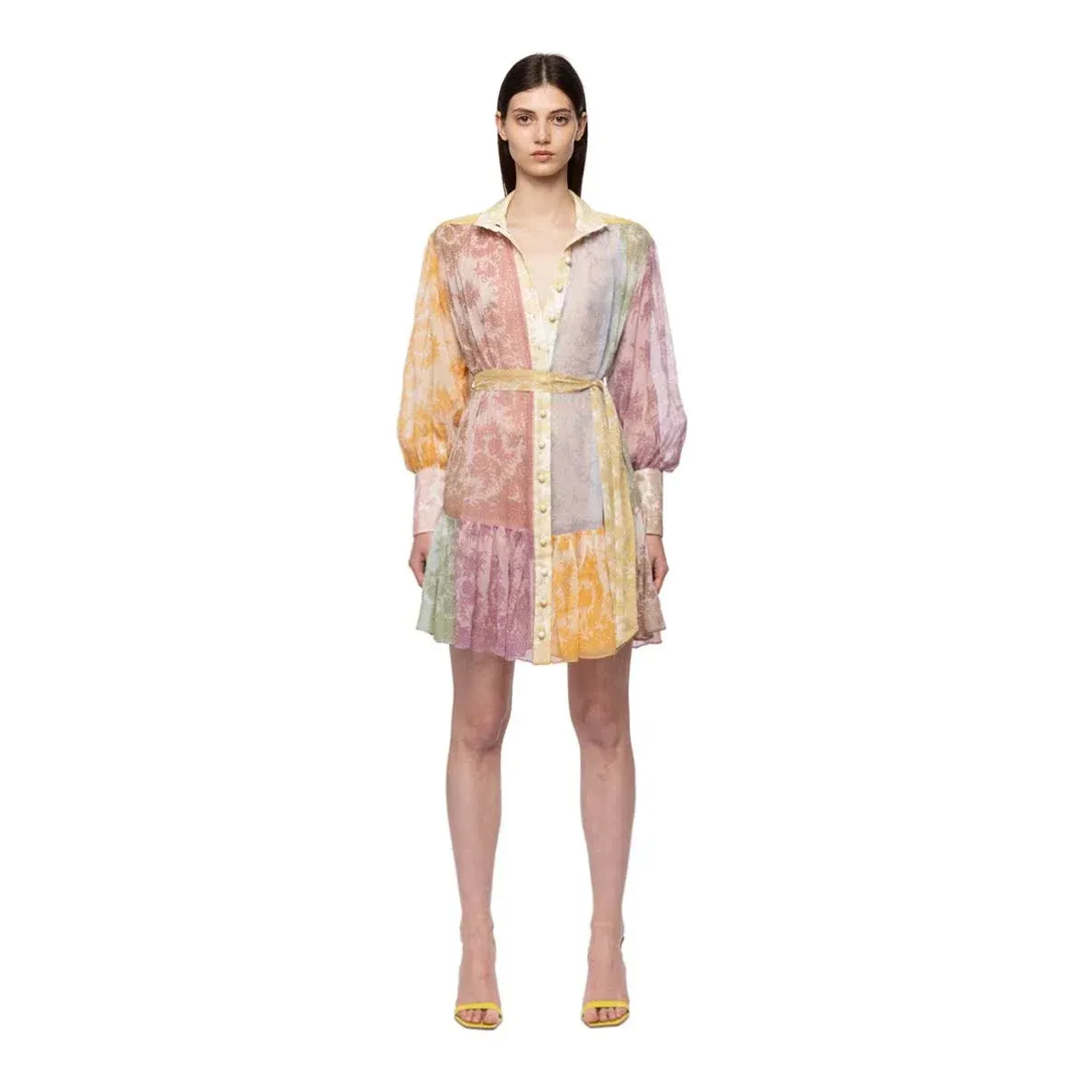 Zimmermann Dancer Lantern Mini Dress Spliced Lace Print Size 1 / Au 10 - Image 4