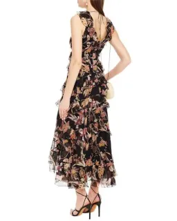 Zimmermann Wavelength Ruffled Silk Georgette Midi Dress Floral Print Size 0 / Au 8 for rent on The Volte - image 2