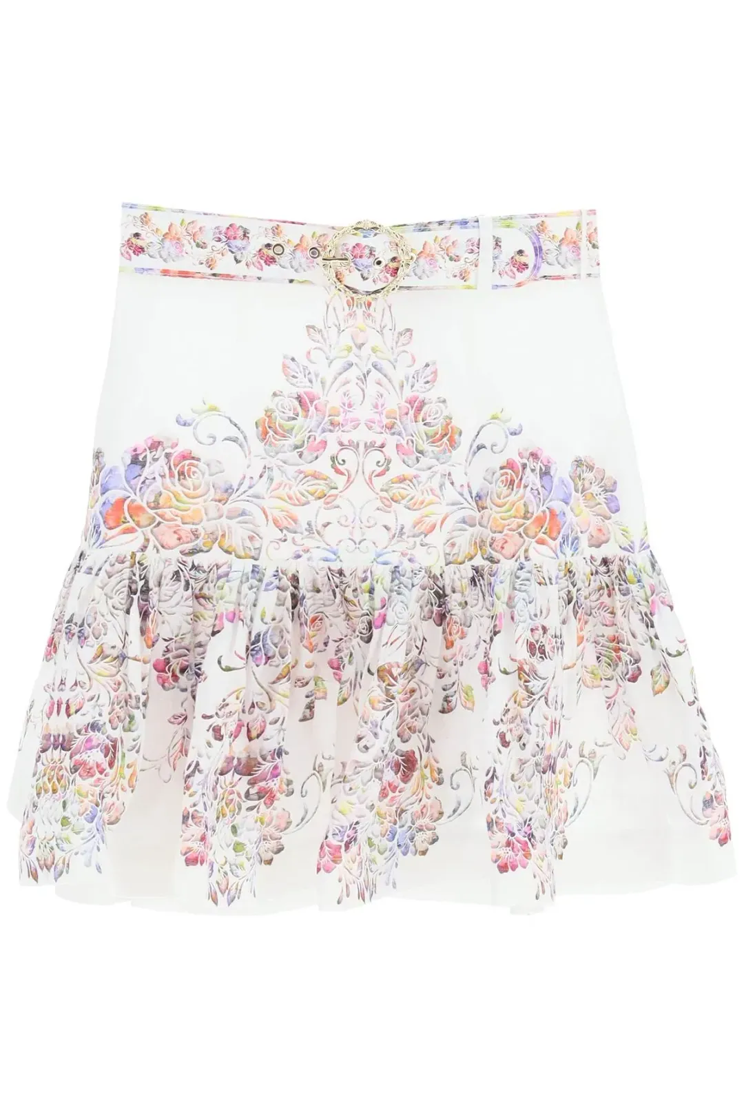 Zimmermann Prima Flip Linen Mini Skirt Floral Size 0P / Au 6P for rent on The Volte - main image