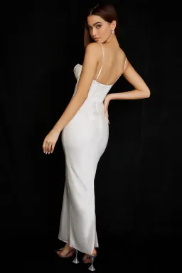 House of CB Charmaine Corset Maxi Dress Ivory White Size S / Au 8 for rent on The Volte - image 2