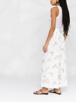 Zimmermann Dancer Wide Leg Belted Trousers White Floral Size 0 / Au 8 for rent on The Volte - image 3