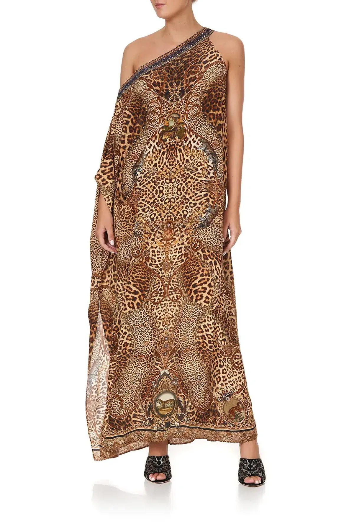 Camilla Lady Lodge One Shoulder Kaftan with Neckband Print Size 8/S-M - Image 3