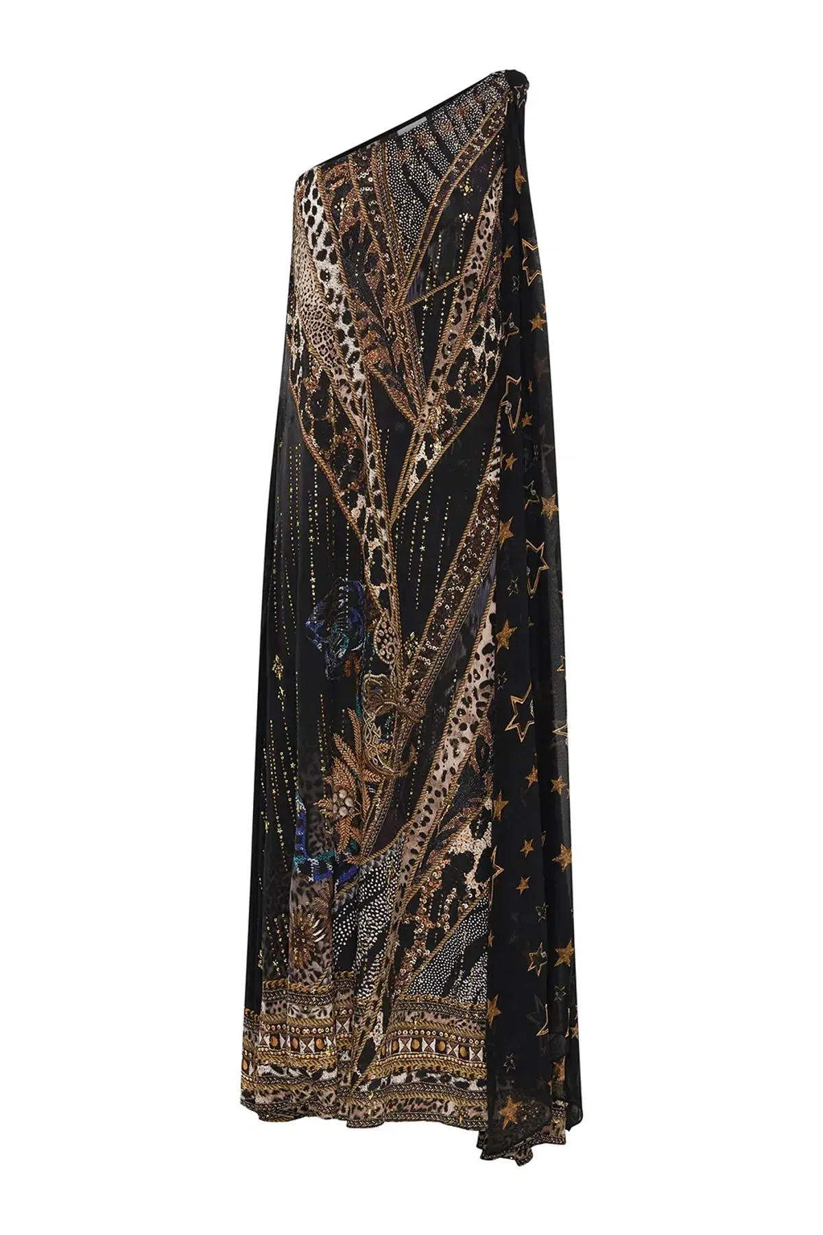 Camilla One Shoulder Long Dress Lady Stardust Print Size 8 - Image 6