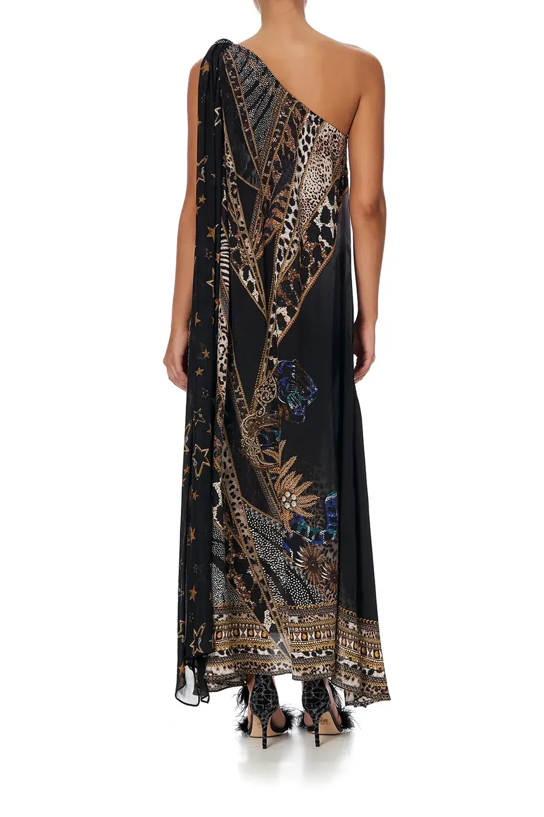 Camilla One Shoulder Long Dress Lady Stardust Print Size 8 for rent on The Volte - main image