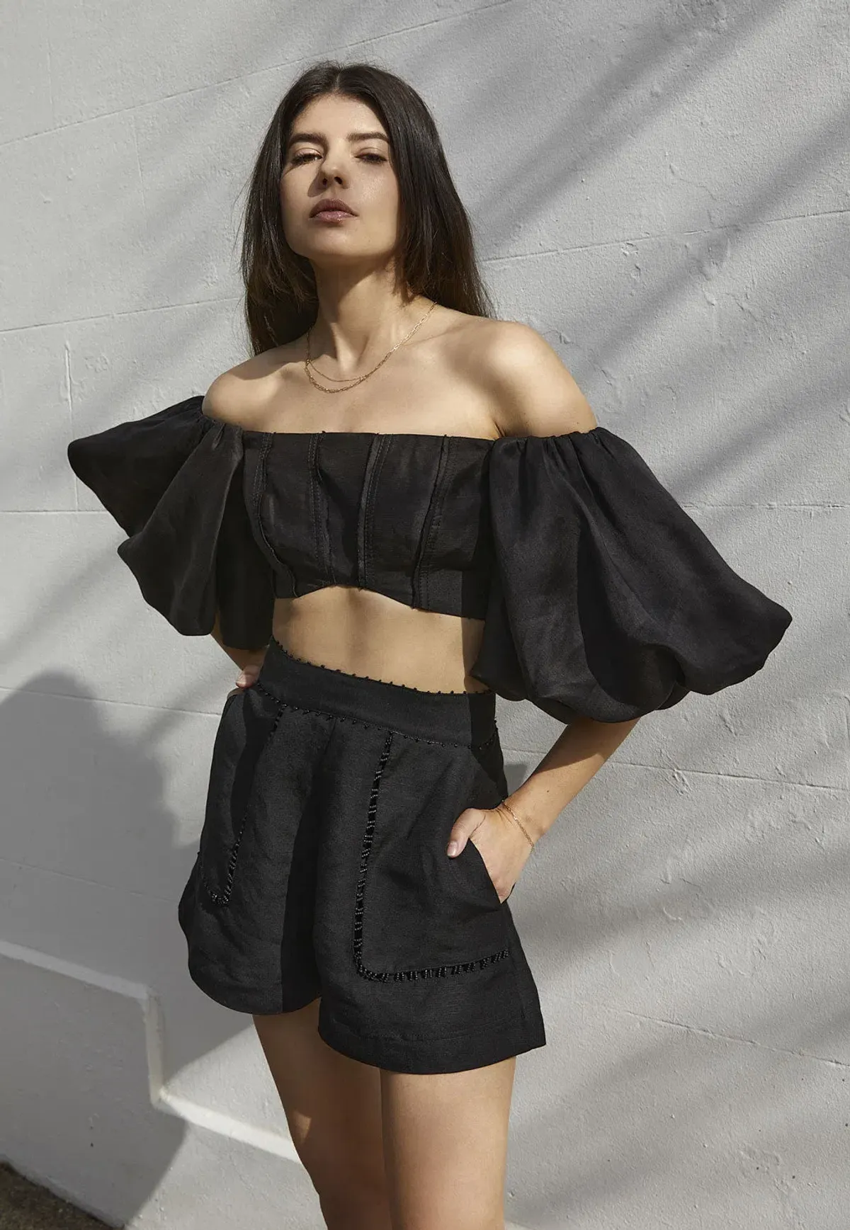 Aje Eugenie Top and Lucie Short Set Black Size 8 - Image 1