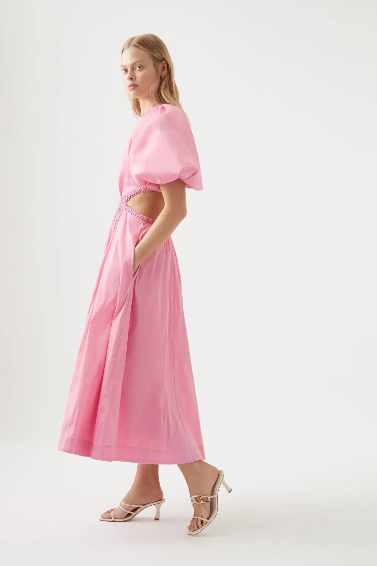 Aje Capucine Midi Dress Pink Size 10 - Image 4